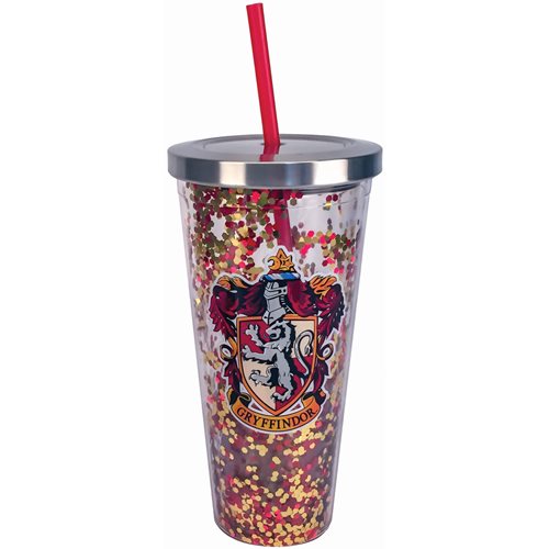 Harry Potter Gryffindor Glitter 20 oz. Acrylic Cup with Straw