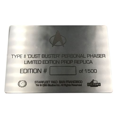 Star Trek: The Next Generation Type-2 Dust Buster Phaser Limited Edition 1:1 Scale Prop Replica