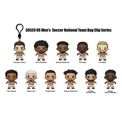 US Soccer Men's National Team 3D Foam Bag Clip Display Case of 24
