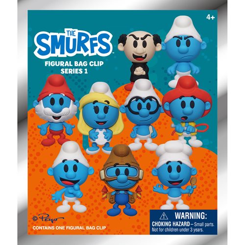 The Smurfs 3D Foam Bag Clip Random 6-Pack