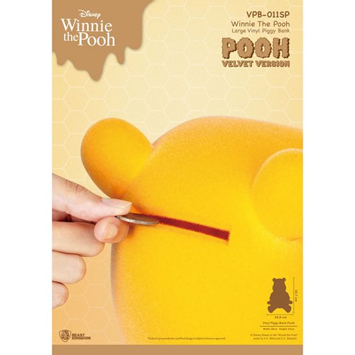 Winnie the Pooh VPB-011SP Velvet Large Vinyl Piggy Bank