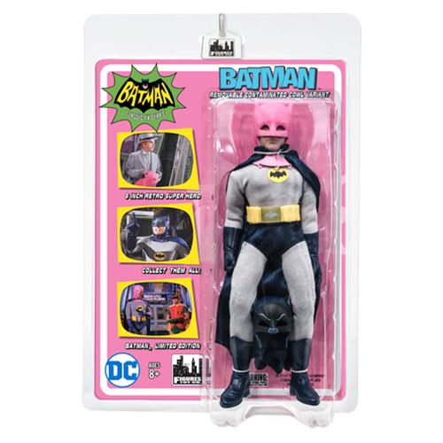 Batman 66 Classic TV Show Retro Style 8 Inch Figures Pink Removable Cowl Batman 