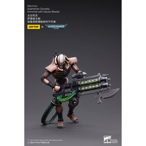 Joy Toy Warhammer 40,000 Necrons Szarekhan Dynasty Immortal with Gauss Blaster 1:18 Scale Action Fig