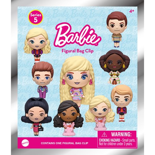 Barbie Series 5 3D Foam Bag Clip Display Case of 24