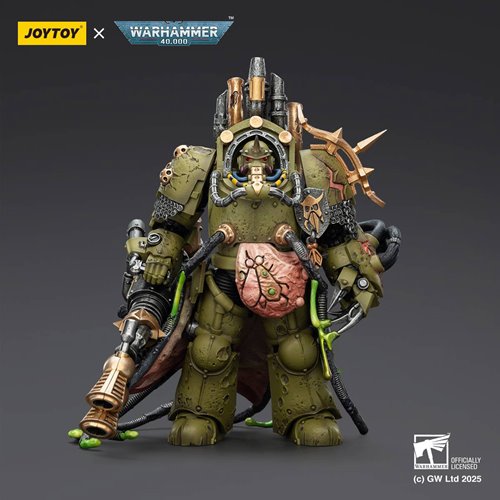 Joy Toy Warhammer 40,000 Death Guard Lord of Virulence with Power Fist and Twin Plague Spewer 1:18 S
