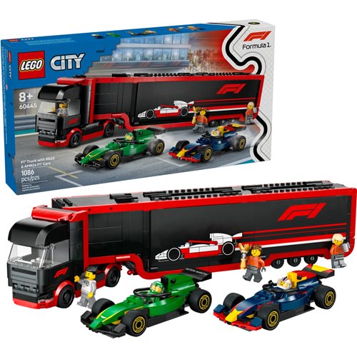 LEGO City 60445 F1 Truck with RB20 & AMR24 F1 Cars