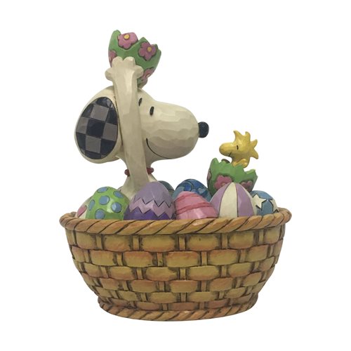 Peanuts Snoopy and Woodstock Easter Basket An Easter Surprise by Jim Shore Statue