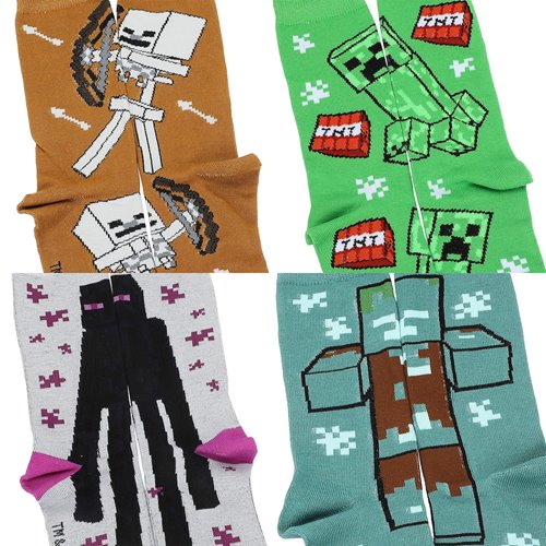 Minecraft Creeper Icons Crew Sock 5-Pack