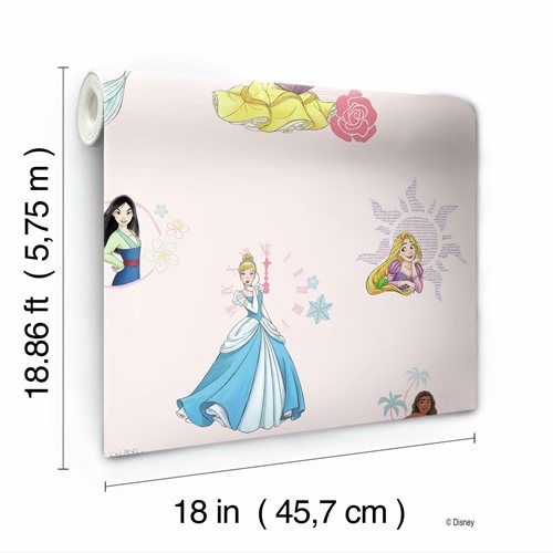 Disney Princesses Power Pink Peel and Stick Wallpaper