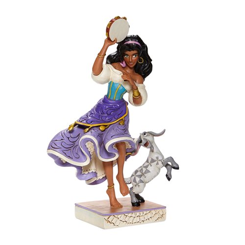Disney Traditions Hunchback of Notre Dame Esmeralda and Djali Twirling Tambourine Player by Jim Shor