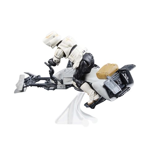 Star Wars The Vintage Collection Speeder Bike Vehicle with 3 3/4-Inch Scout Trooper and Grogu Action