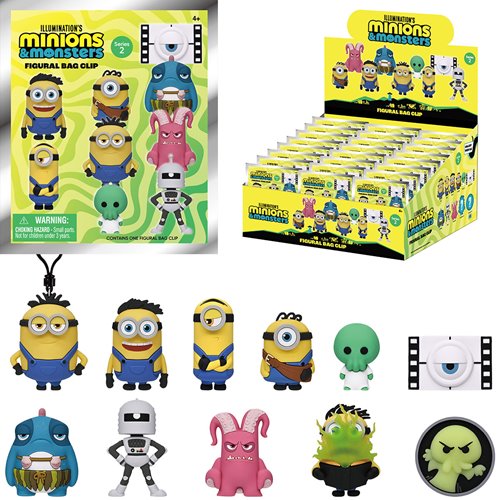 Minions & Monsters Series 2 3D Foam Bag Clip Display Case of 24