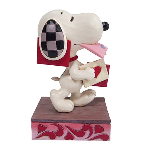 Peanuts Snoopy Holding Valentine Puppy Love by Jim Shore Statue