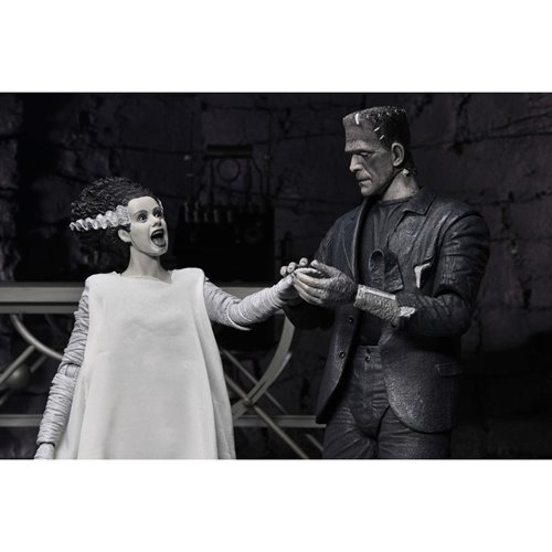 Universal Monsters Bride of Frankenstein 90th Ann. The Monster & His Mate (B&W Version) 7-In Scale A