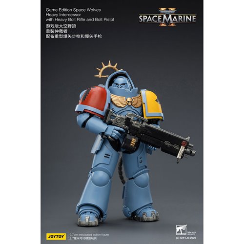 Joy Toy Warhammer 40,000 Space Marines Game Edition Space Wolves Intercessor Rifle & Pistol 1:18 Sca