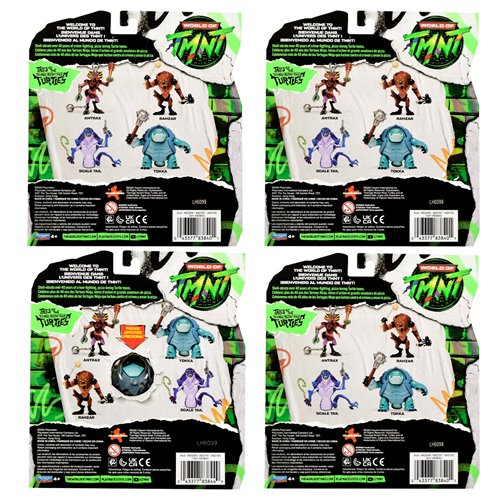 Tales of the Teenage Mutant Ninja Turtles Mutants Antrax Scale Tail Tokka Rahzar Action Figure 4-Pac
