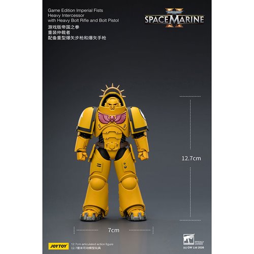 Joy Toy Warhammer 40,000 Space Marines Game Edition Imperial Fists Intercessor Rifle & Pistol 1:18 S