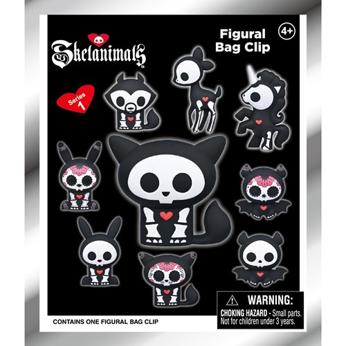 Skelanimals 3D Foam Bag Clip Display Case of 24