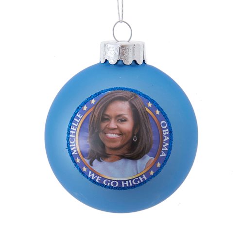 Michelle Obama 3 1/7-Inch Glass Ball Ornament