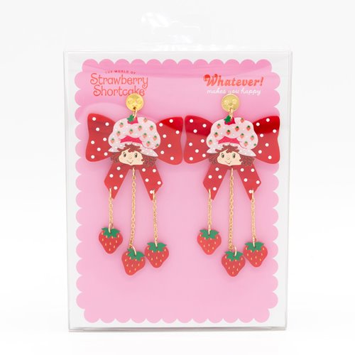 Strawberry Shortcake Bow Berries Acrylic Earrings