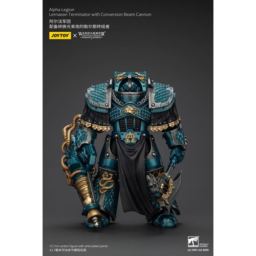 Joy Toy Warhammer The Horus Heresy Alpha Legion Lernaean Terminator with Conversion Beam Cannon 1:18