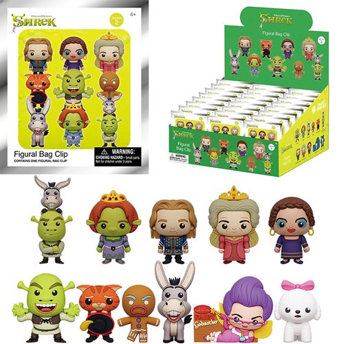 Shrek Series 2 3D Foam Bag Clip Display Case of 24