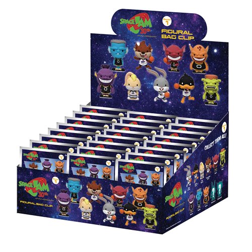 Space Jam 3D Foam Bag Clip Display Case of 24