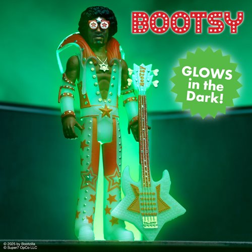 Bootsy Collins Glow-in-the-Dark 3 3/4-Inch ReAction Figure
