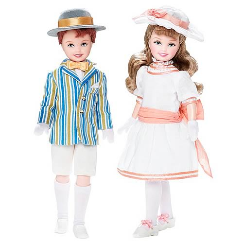 Mary Poppins Jane Banks And Michael Banks Dolls