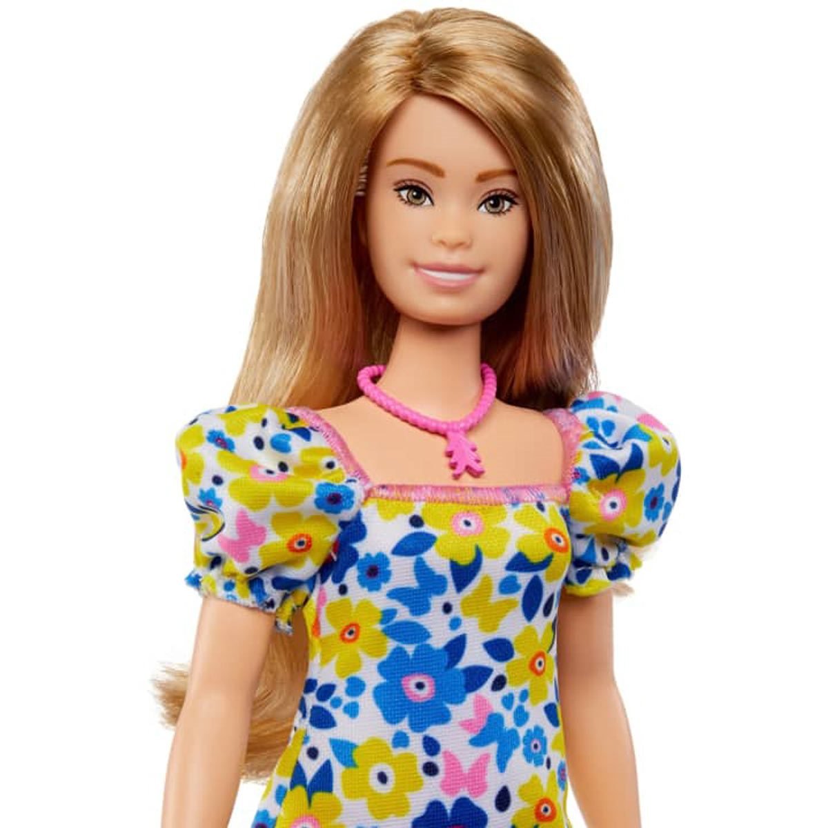 Barbie Doll Clothes Floral Dress with Puffy Sleeves and 2 Accessories