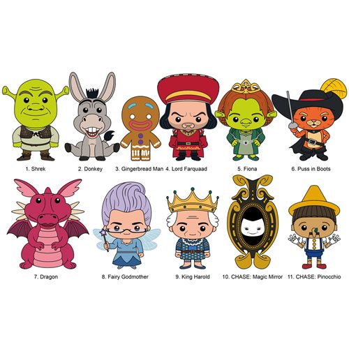 Shrek 3D Foam Bag Clip Random 6-Pack