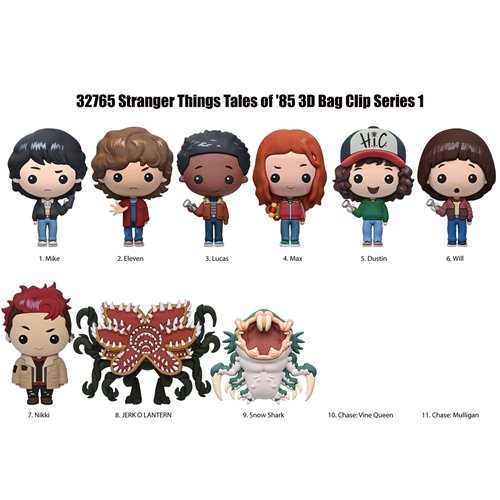 Stranger Things: Tales from '85 3D Foam Bag Clip Random 6-Pack