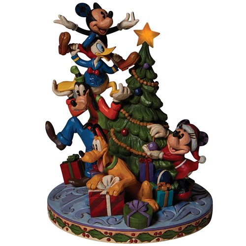 Disney Traditions Fab 5 Decorating Tree Merry Tree Trimming by Jim Shore Statue