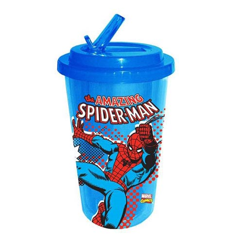 Marvel Spider-Man 20oz Blue Tumbler with Straw & Lid