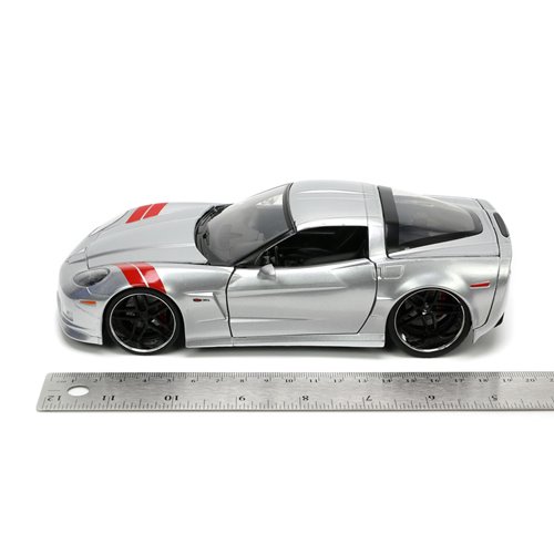 Bigtime Muscle 2006 Chevrolet Corvette Z06 Candy Silver 1:24 Scale Die-Cast Metal Vehicle