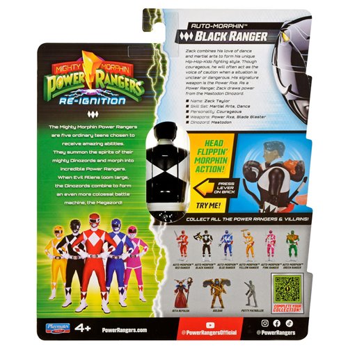 Mighty Morphin Power Rangers: Re-Ignition Auto Morphin Black Ranger Action Figure