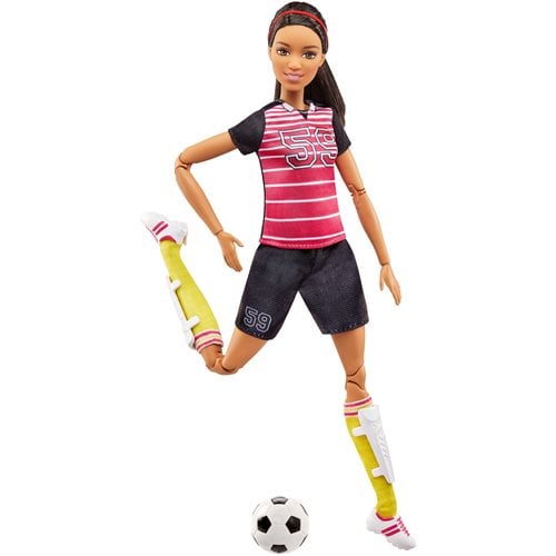 Barbie Made to Move Soccer Player Brunette Doll
