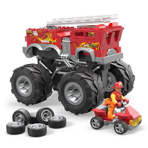Hot Wheels Mega Construx 5-Alarm Fire Truck Monster Truck and ATV