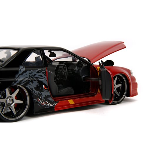 Hollywood Rides Godzilla 2002 Nissan Skyline GT-R R34 1:24 Scale Die-Cast Metal Vehicle