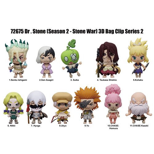 Dr. Stone Series 2 3D Foam Bag Clip Display Case of 24
