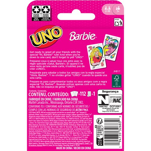 UNO Barbie Card Game
