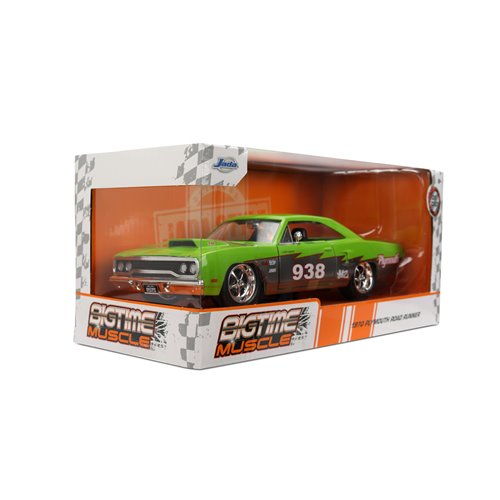 Bigtime Muscle 1970 Plymouth Road Runner Glossy Green 1:24 Scale Die-Cast Metal Vehicle