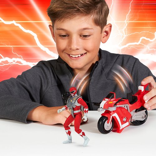 Mighty Morphin Power Rangers: Re-Ignition Tyrannosaurus Battle Bike Vehicle with Red Ranger Action F