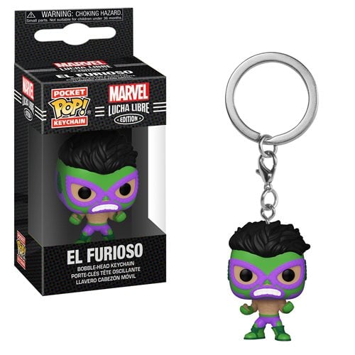 Marvel Luchadores El Furioso Hulk Pocket Pop! Key Chain
