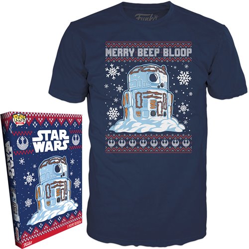 Star Wars Holiday R2-D2 Snowman Adult Boxed Pop! T-Shirt