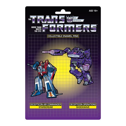 Transformers Shockwave and Starscream Retro Enamel Pin Set