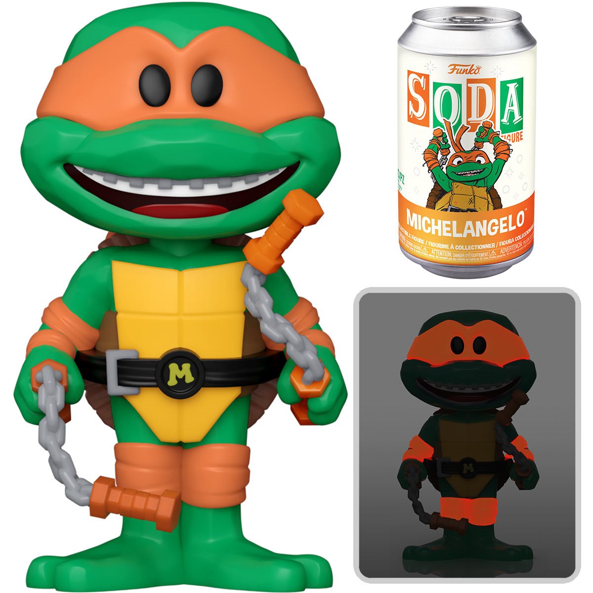 Funko Vinyl Soda: Teenage Mutant Ninja Turtles - April O'Neil, Figura 4 Pollici, In Lattina Con Carta POG, Protettore Byron Incluso
