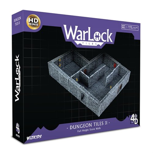 WarLock Tiles Dungeon Tiles II Full Height Stone Walls Pack