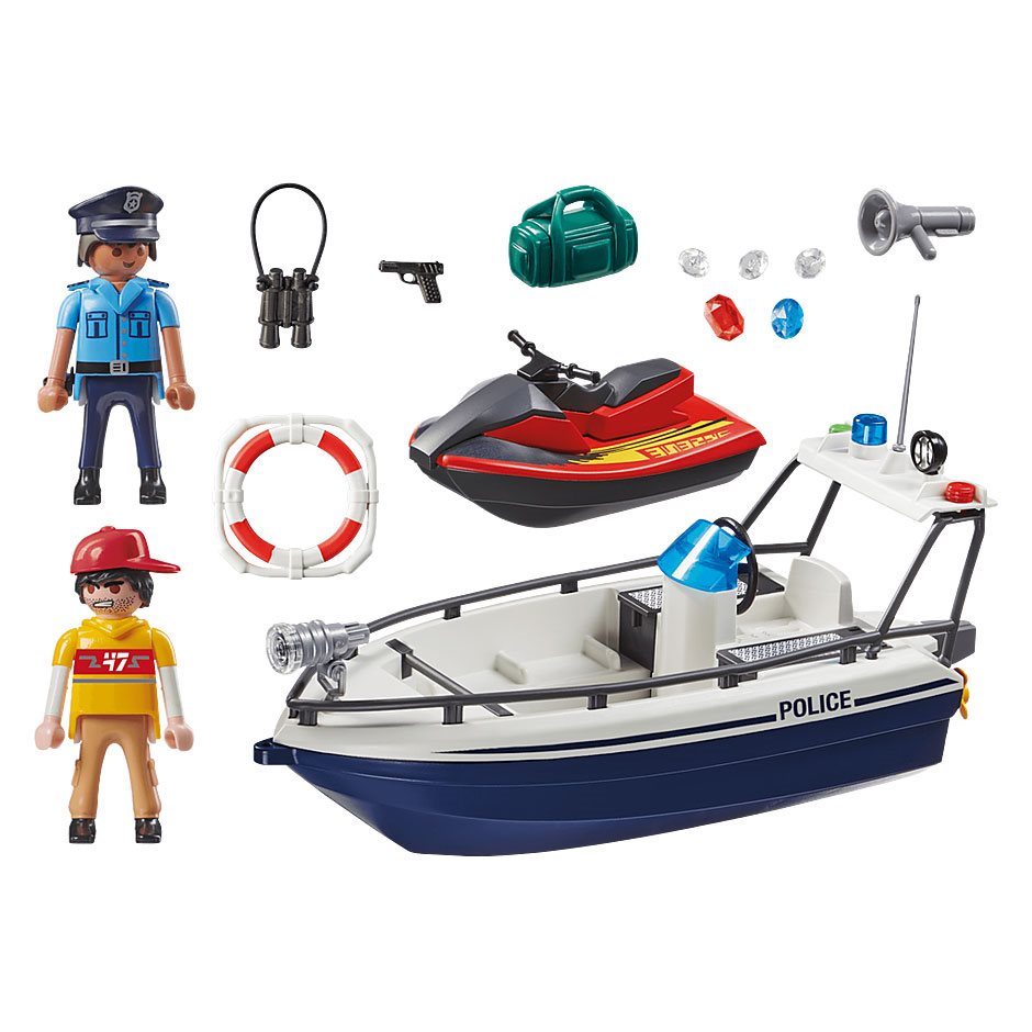 Swipe orientering Bliv såret Playmobil 70463 Police Action Jewel Heist Getaway Boats