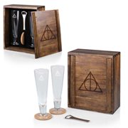 Harry Potter Deathly Hallows Acacia Wood Glass Gift Set of 2